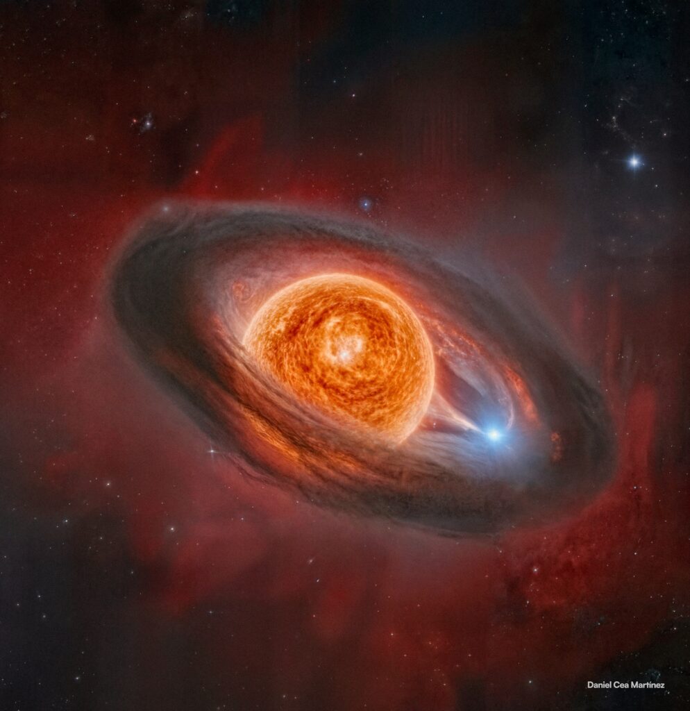 Καλλιτεχνική απεικόνιση του WOH G64 κατά την πρόσφατη μεταμόρφωσή του